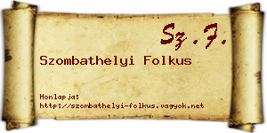 Szombathelyi Folkus névjegykártya